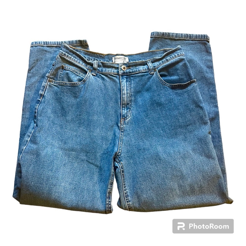 Coldwater Creek jeans - size P14 - medium wash - 5 pocket - cotton & spandex EUC